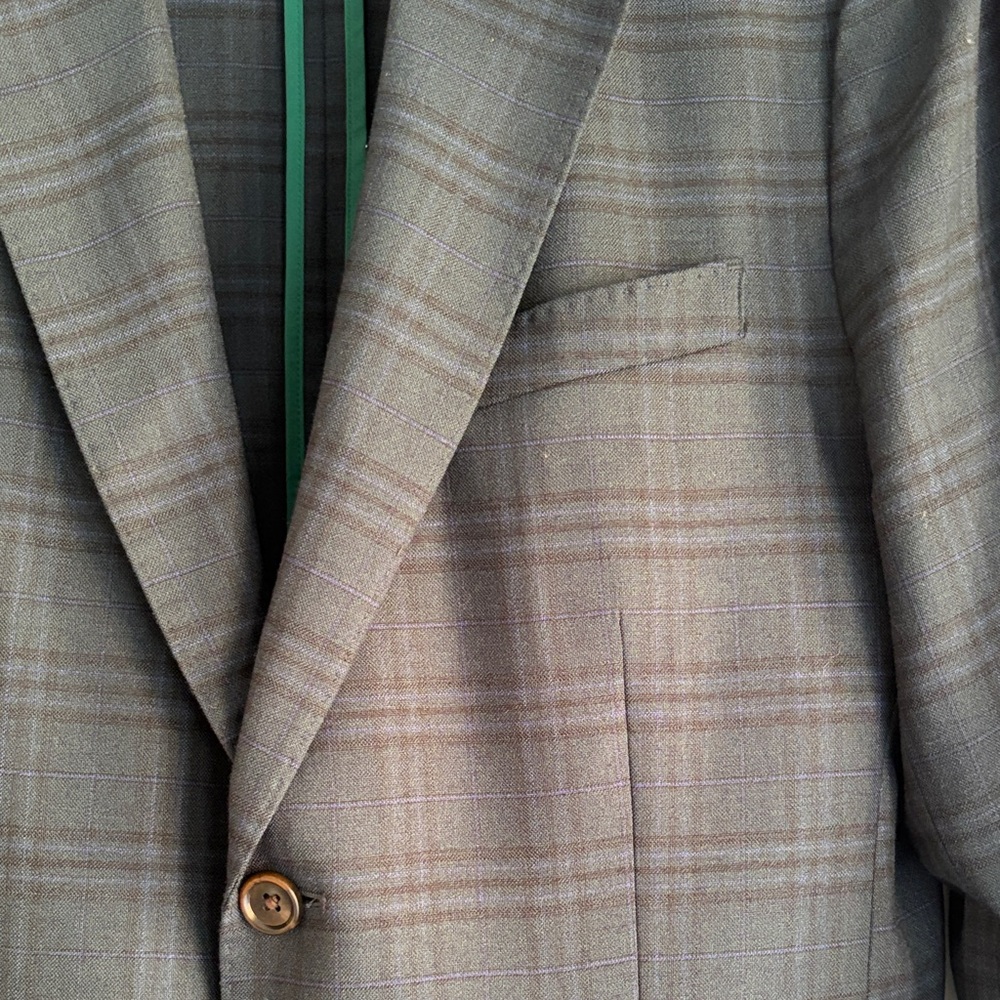 Bonobos Green/Navy Plaid Blazer 38S - Picture 2 of 12